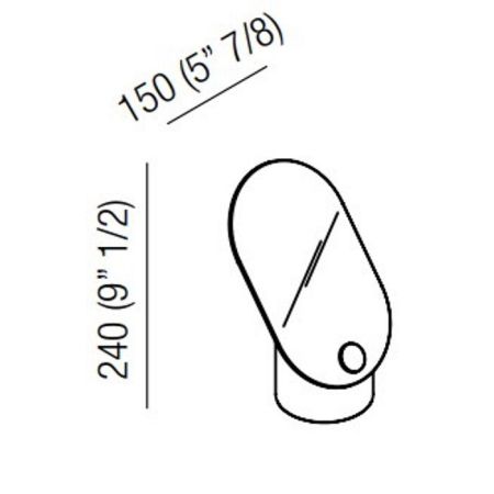 Agape Constellation Зеркало с мраморным основанием 24x15 см, мрамор Marquina, цвет: черный