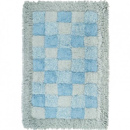 Коврик для ванной комнаты Fora 80х50 1845-1 80BL Шахматы Голубой, артикул 1845-1 80BL