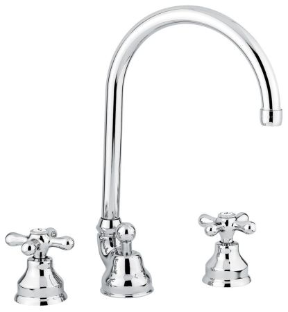 Смеситель Deco Classic 12043 с донным клапаном для раковины на 3 отверстия, цвет хром, артикул 12043CR