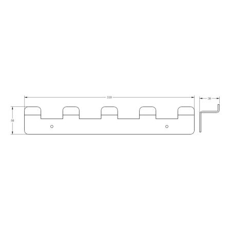 Планка с крючками BELZ B9005-3, оружейная сталь