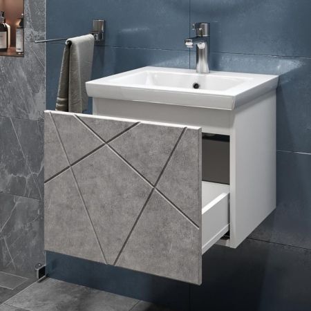 Тумба под раковину подвесная VIGO Geometry 032 бетон, 50 см, артикул 032 бетон