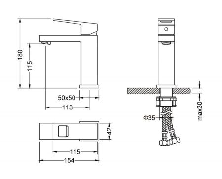 Смеситель для раковины Timo Briana 7161/00F Хром, артикул 7161/00F