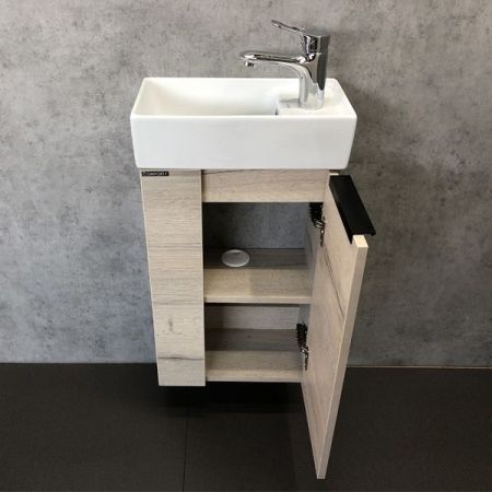 Тумба с раковиной Comforty Асти 40 00-00000831 подвесная Дуб дымчатый, артикул 00-00000831