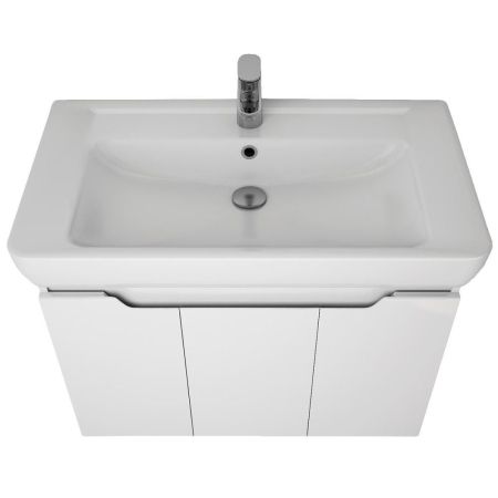 Тумба с раковиной подвесная Dreja Q(D) 80 см, белый, артикул 99-1003-com