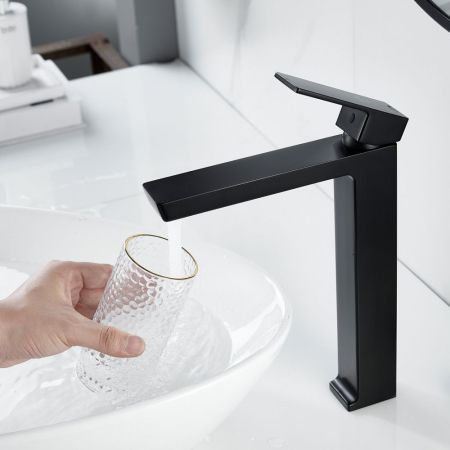 Смеситель для раковины высокий Rose R18H R1811H-1, черный