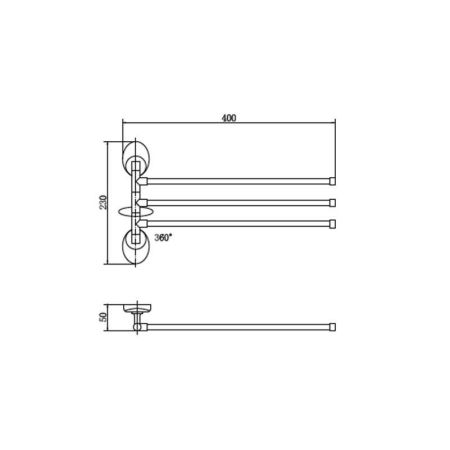Полотенцедержатель FASHUN A1613, хром, артикул A1613