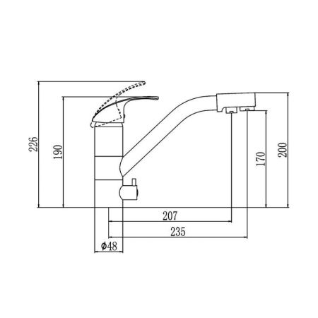 Смеситель для кухни с подключением к фильтру Savol S-L1321, хром, артикул S-L1321
