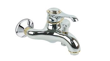 Emmevi Tiffany, однорычажный смеситель для ванны (излив 22,5 см), без набора для душа, цвет хром/золото