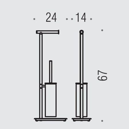 Colombo Square Стойка напольная с держателем т/б и ершиком, цвет: хром, артикул B9907.CR