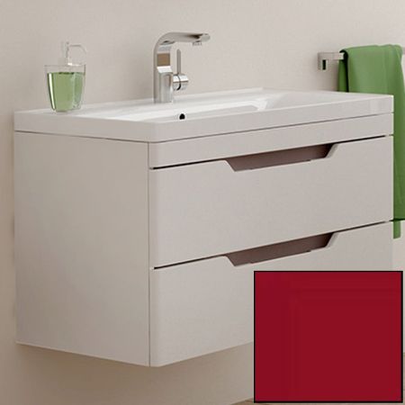 Тумба с раковиной SanVit Степ 90 kstep90 в цвете Ral подвесная Красный глянец