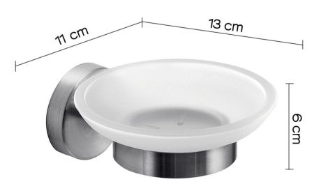 Gedy Project, настенная стеклянная мыльница, цвет зачищенный хром, артикул 5011(38)