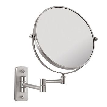 Gedy Gaia, настенное круглое поворотное косметическое зеркало (3x) со складным механизмом, цвет зачищенный хром