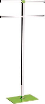 Gedy Rainbow, стойка: 4 полотенцедержателя, цвет хром - зеленый