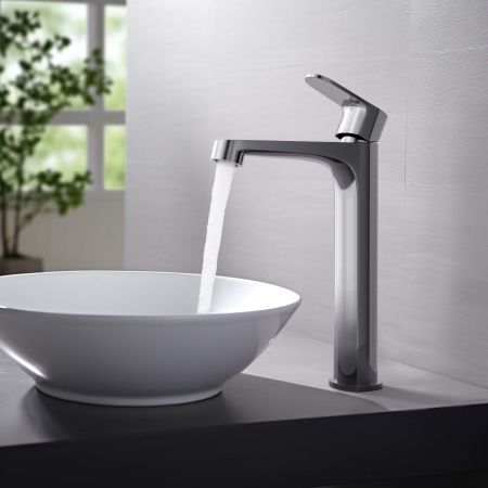 Смеситель для раковины 240, без донного клапана AQUATEK AQ1204CR ОБЕРОН, артикул AQ1204CR