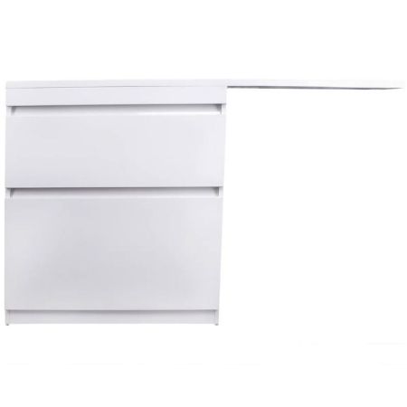 Тумба напольная "Даллас 140", 2 ящика, Люкс белая, PLUS, артикул СС-00002273