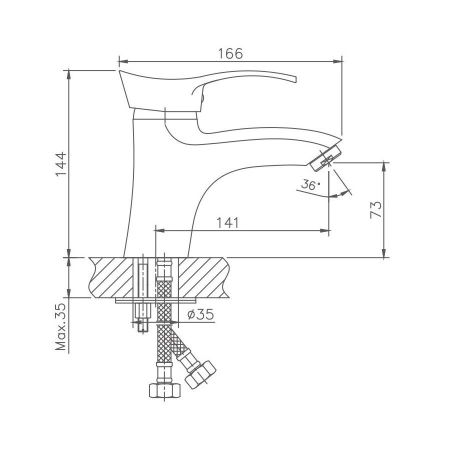 Смеситель для раковины FASHUN A1001, хром, артикул A1001