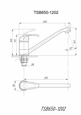 Смеситель для кухни TSARSBERG (TSB-650-1202) тип См-МОЦБА, См-УмОЦБА, артикул TSB-650-1202