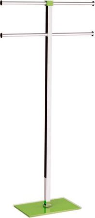 Gedy Rainbow, стойка: 4 полотенцедержателя, цвет хром - зеленый, артикул RA31(04)