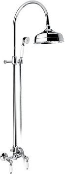 Emmevi, душевая колонна с керамическими ручками (старый арт. 12100281), регулируемая по высоте 93,2-133,2 см: со смесителем и круглым антикальковым ве