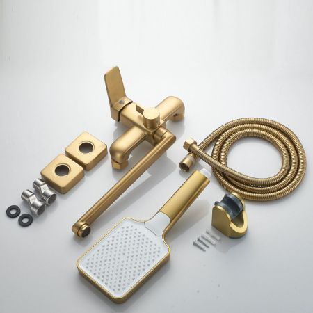 Смеситель для ванны Shevanik S9902G, золотой сатин, артикул S9902G