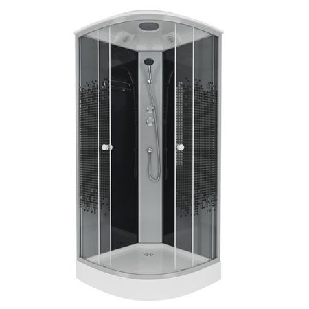 Душевая кабина Niagara Eco NG-4502-08 100х100 стекло матовое задняя стенка Черная