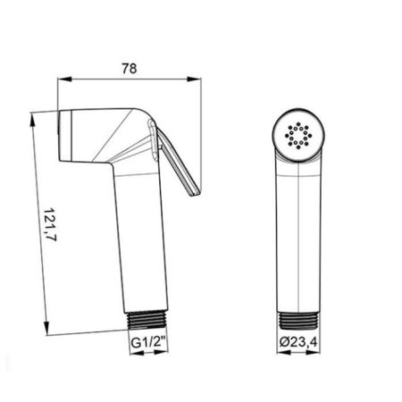Almar ATTHIS Лейка гигиеническая, АВС, хром, артикул E082110.CR