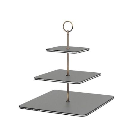 ADJ Сервировочная стойка, 30x30xH35 см.,ручка Круглая, цвет: серый, фурнитура бронза, артикул 0092C.03.BR