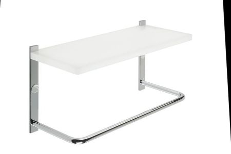 Stil Haus Mizar, полка из оргстекла с полотенцедержателем, длина 26 см, цвет хром, артикул 1076(08)