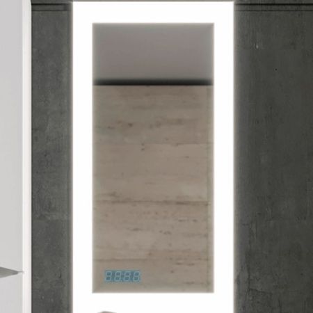 Зеркало Бриклаер Вега 40 на взмах руки с подсветкой и часами, артикул 4627125414190