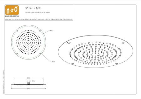Graffio Kings, круглая потолочная душевая головка 35 см, 1 режим: дождь, цвет хром