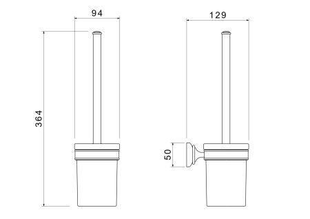 Ершик AQUATEK, полир. золото AQ4510PG КЛАССИК, артикул AQ4510PG