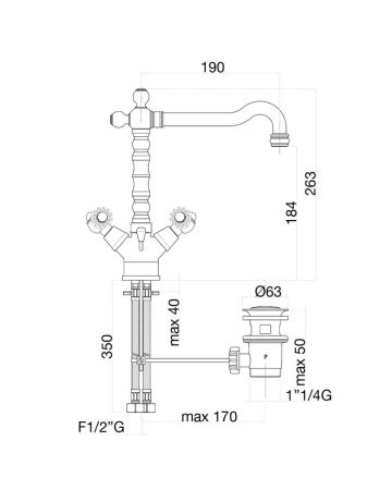 Смеситель для кухни Fiore GIOIELLI (SWAROVSKI®) 08ZZ0625, бронза, артикул 08ZZ0625
