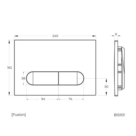 Клавиша смыва Knotlor BIS101GM, вороненая сталь, артикул BIS101GM