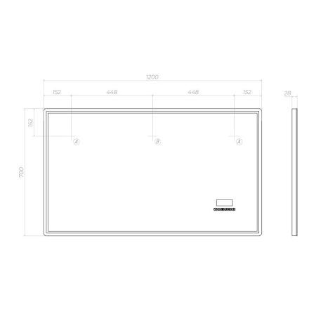 Зеркало VIGO Flam z.GEO.120.Media, 120 см, артикул z.GEO.120.Media
