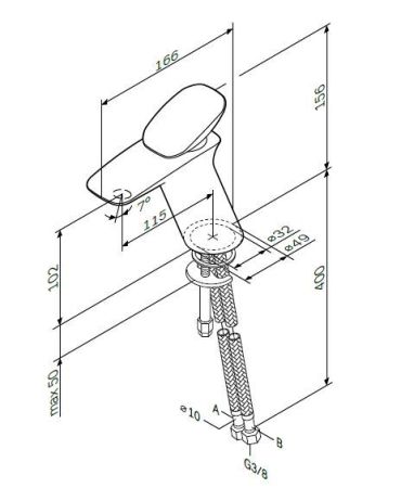 F70A02100 Spirit V2.0 смеситель д/умывальника, хром, шт