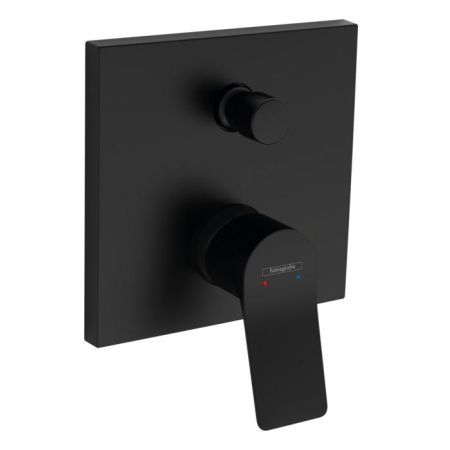 Смеситель для душа, Hansgrohe, Vivenis, тип открывания воды-однорычажный, тип регулирования воды-керамический узел смешивания, монтаж-настенный встраиваемый, внутренняя часть-необходимо заказать, цвет-черный матовый, артикул 75415670