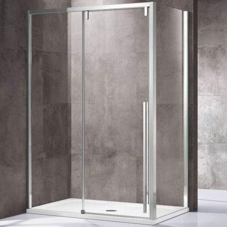 Душевые уголки Vincea Душевой уголок Lugano VSR-1L8014CL-1, 1400*800, хром, стекло прозрачное, , шт, артикул VSR-1L8014CL-1