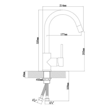 Смеситель для кухни Dr. Gans Соло 319.03H.1123.402, дюна, артикул 319.03H.1123.402