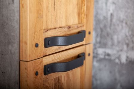 Шкаф пенал Бриклаер Лофт 35 с бельевой корзиной Метрополитен грей