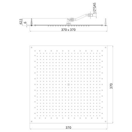 BOSSINI PARIS-CUBE Верхний душ 370 x 370 mm, FLAT, цвет: хром, артикул I01603.030
