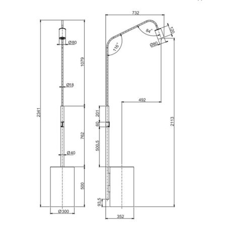 Fima Carlo Frattini Outdoor Душевая колонна "freestanding" MARMOREA, цвет: нержавеющая сталь/Marquina, артикул F5971RNINOX