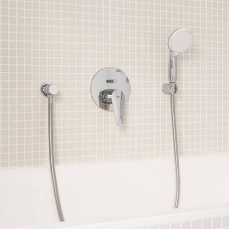 Смеситель для ванны GROHE BauEdge однорычажный, комплект верхней монтажной части для Rapido SmartBox, хром (24162001)