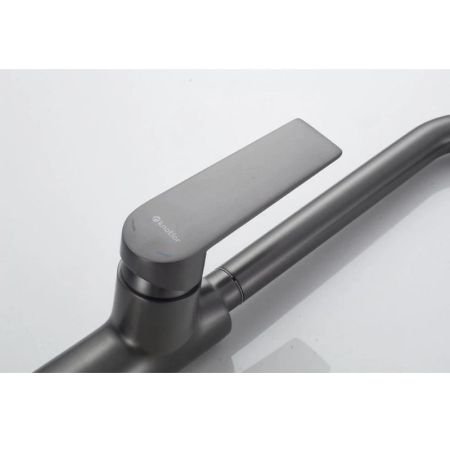 Смеситель для кухни Knotlor KN-61/GM, вороненая сталь, артикул KN-61/GM