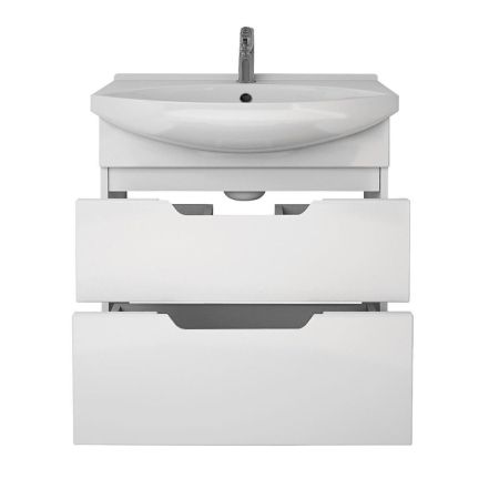 Тумба с раковиной подвесная/напольная Dreja Laguna Plus 75 см, белый, артикул 99-0106-com