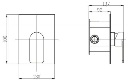 Встраиваемый смеситель для душа BelBagno нержавеющая NOVA, артикул NOV-DASM-IN