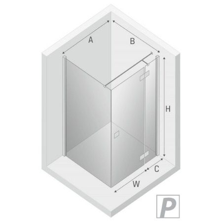 Душевое ограждение NEW TRENDY REFLEXA R 90x80x200 EXK-1242/EXK-0005 (хром)