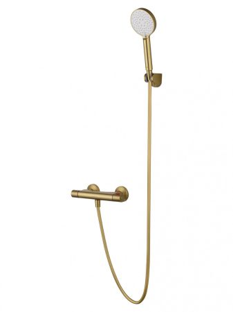 Смеситель для душа с термостатом WONZON & WOGHAND INN 5, Брашированное золото (WW-B2005-A-BG), артикул WW-B2005-A-BG