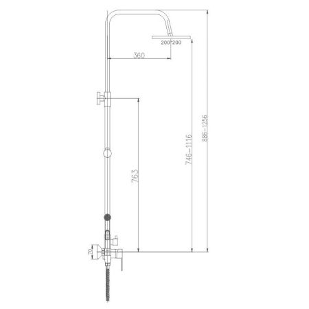 Душевая система с гиг душем Haiba HB2416, хром, артикул HB2416