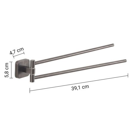 Gedy Tonga, полотенцедержатель двойной поворотный, цвет оружейная сталь, артикул TO23(81)