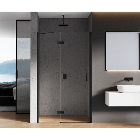 Дверь в нишу NEW TRENDY NEW RENOMA BLACK L 110x195 D-0364A (черный), артикул D-0364A